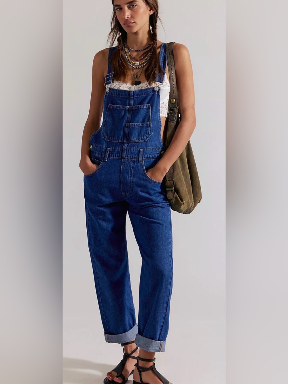 Free People We The Free Ziggy Denim Overalls Size Medium